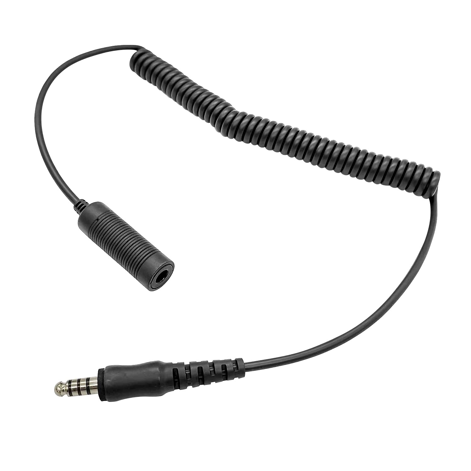 WODASEN Helicopter Headset Extension Cable - Coiling Type GA General Aviation Headphone Extension for U-174/U Plugs - Compatible with Helicopters & Aircraft - Perfect for Flight Training, Cockpit Communication & Aviation Enthusiasts