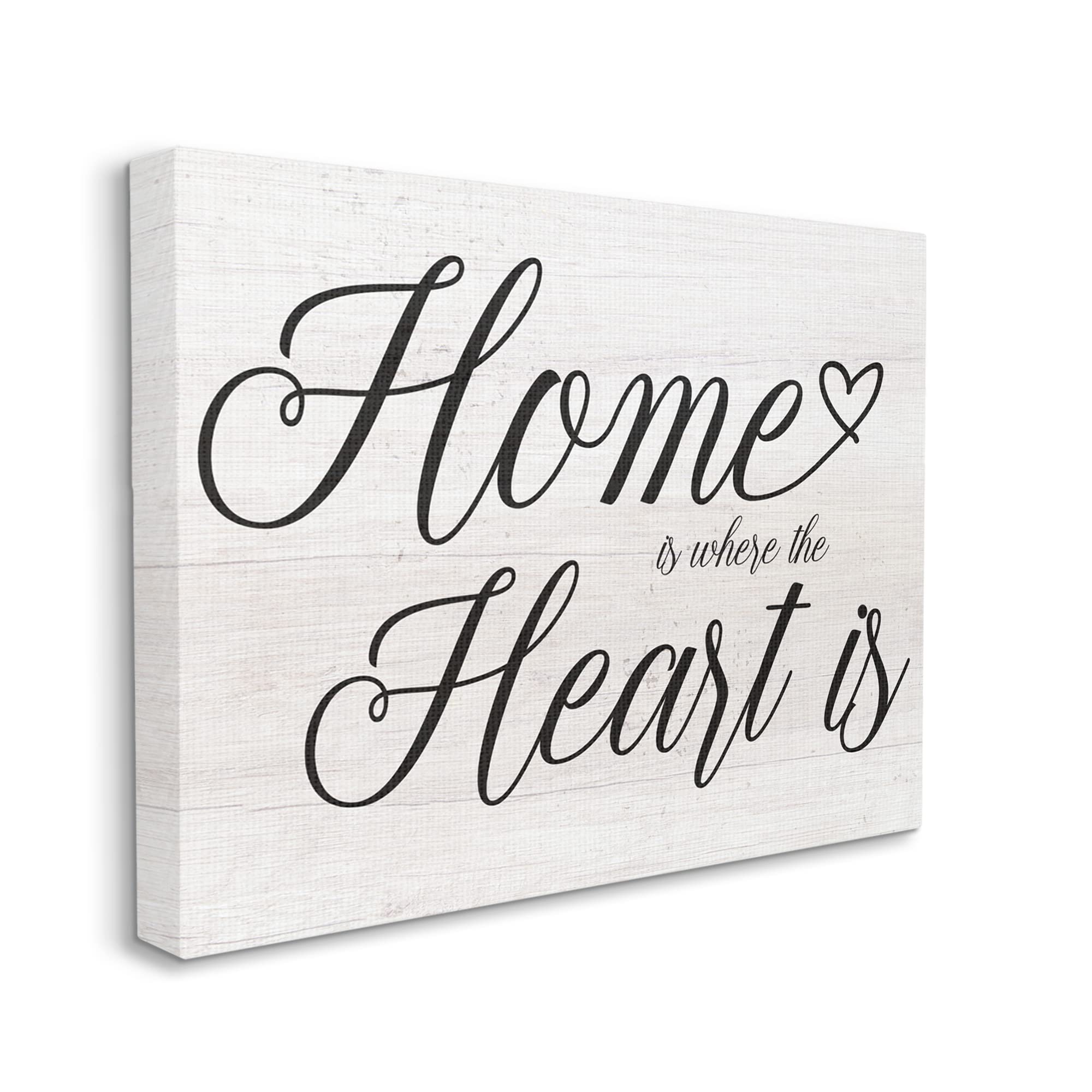 Stupell Industries Heart & Home Fancy Script Typography Wall Art - Elegant Phrase Decor by Lil' Rue - Perfect for Living Room, Bedroom & Home Office Decor