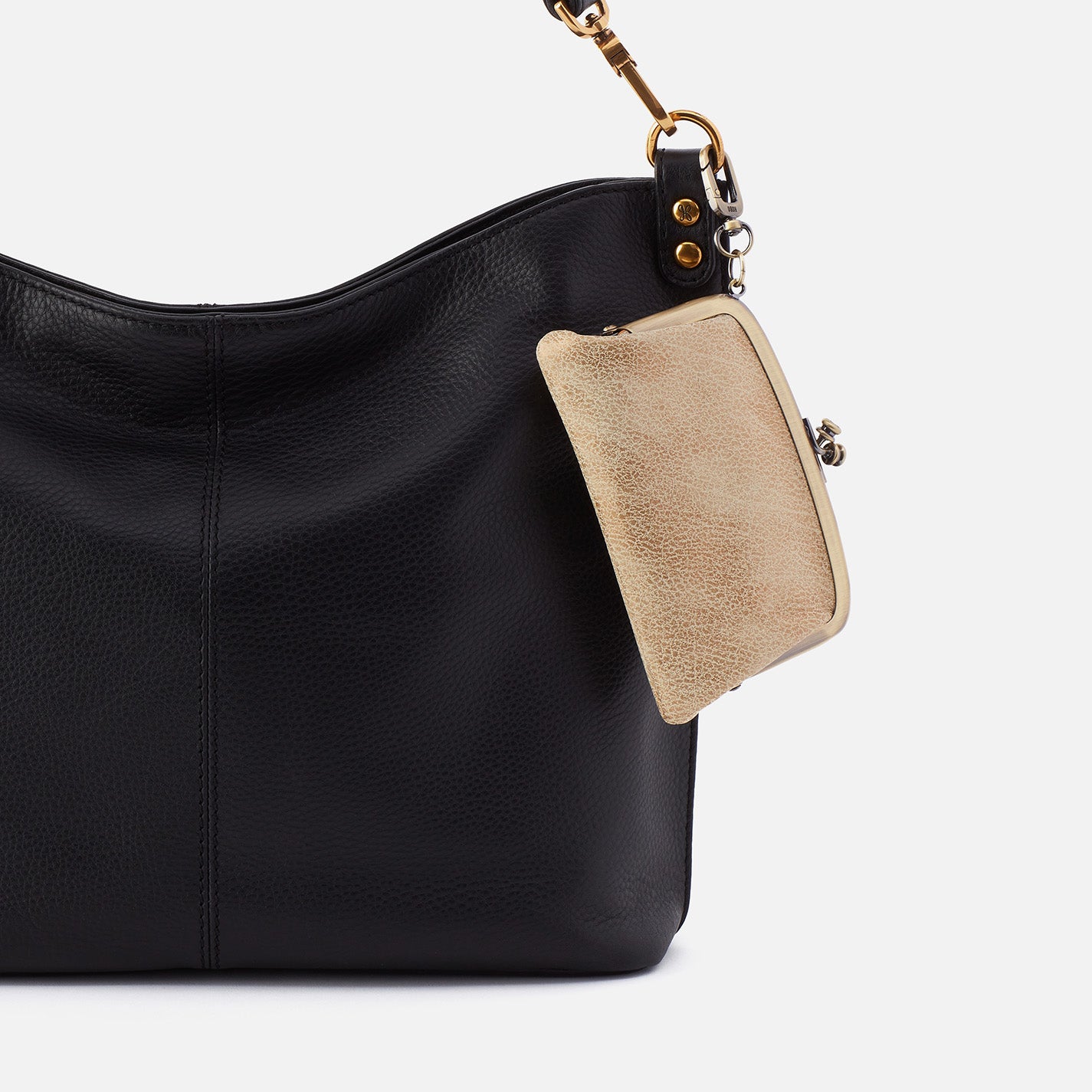 Stylish Cheer Frame Pouch in Metallic Leather with Gold Leaf - Perfect for Parties, Events & Everyday Use
