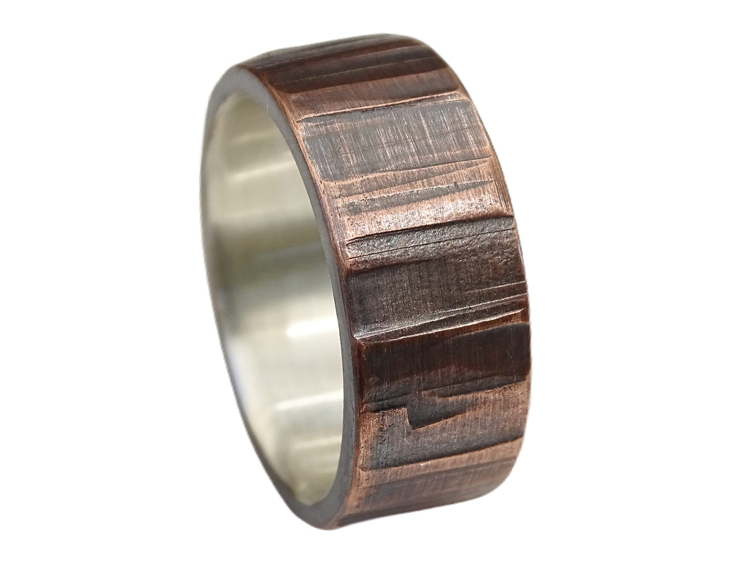 Men's Copper Wedding Ring - Rustic Mixed Metal Viking Band, Celtic Design Unique Anniversary Gift for Him - Perfect for Weddings, Engagements & Special Occasions