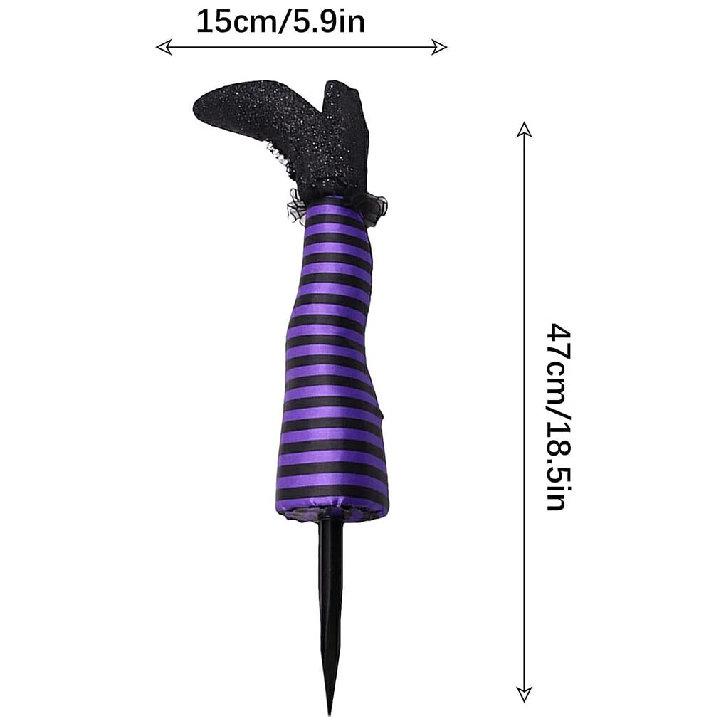 Wicked Witch Legs with Stakes - Lightweight Plastic Halloween Yard Decor for Spooky Outdoor Atmosphere | Perfect for Halloween Party, Haunted House & Front Yard Decoration