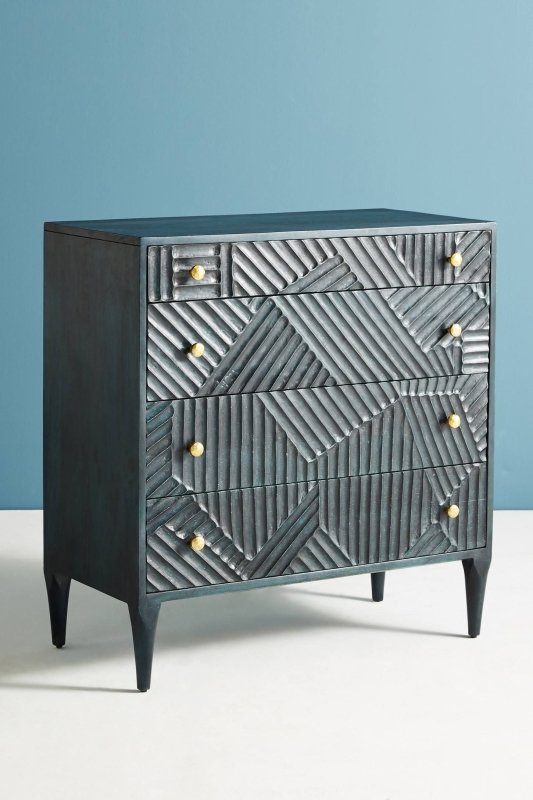 Exquisite Hand Carved Wooden Dresser | Traditional Indian Style Ornamental Chest for Bedroom Storage | Perfect for Home Decor & Master Bedroom Organization