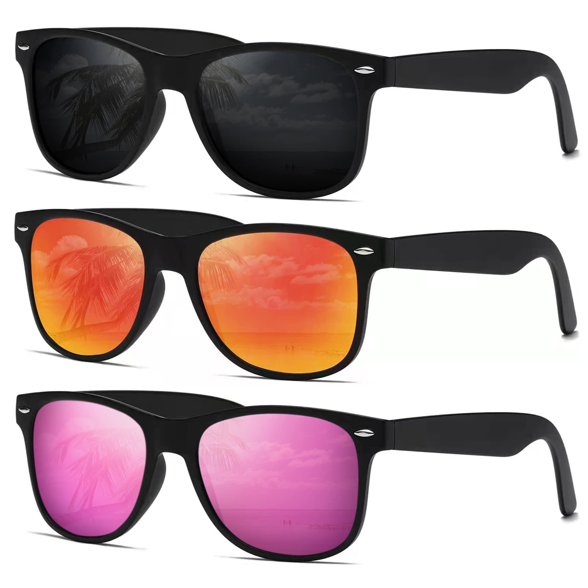 DEMIKOS Polarized Sunglasses for Men & Women - Retro Mirror Lens UV400 Protection - Trendy Unisex Shades for Driving, Fishing & Outdoor Activities