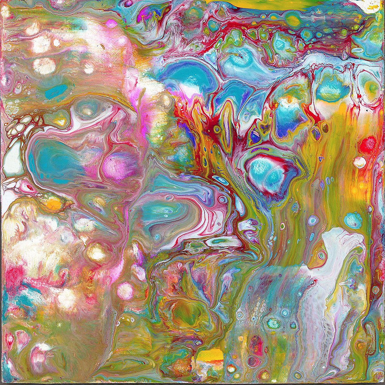 Anthony Ciambella Original 4x4 Acrylic on Panel Painting - Modern Abstract Wall Art for Home & Office Decor