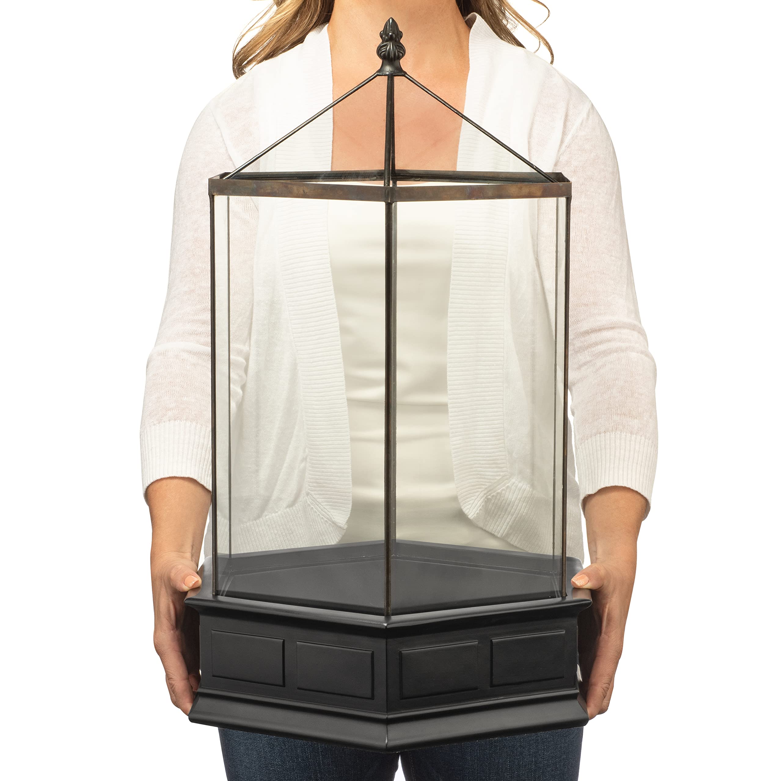 H Potter Large 6-Sided Glass Terrarium Wardian Case - Perfect for Indoor Plants, Succulents & Home Decor