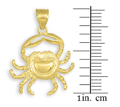 10K Yellow Gold Crab Charm Cancer Zodiac Pendant Necklace for Women - Dainty Zodiac Jewelry Gift for Birthday, Anniversary & Special Occasions