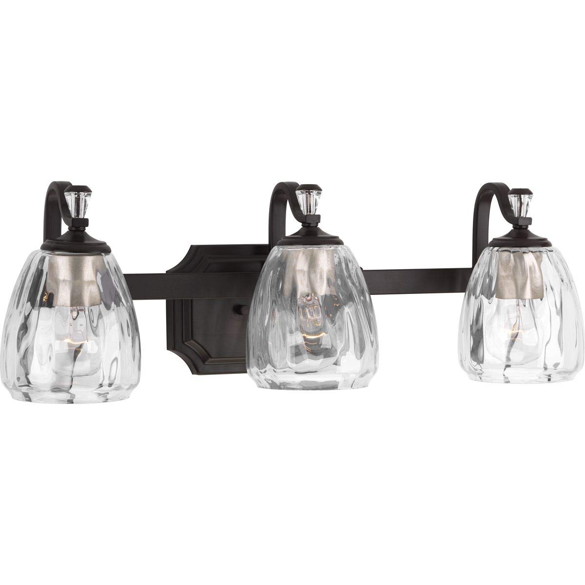 Progress Lighting P300118-020 Anjoux Bath & Vanity Light Fixture in Bronze Finish - Perfect for Bathroom Vanity, Powder Room, and Dressing Area Lighting