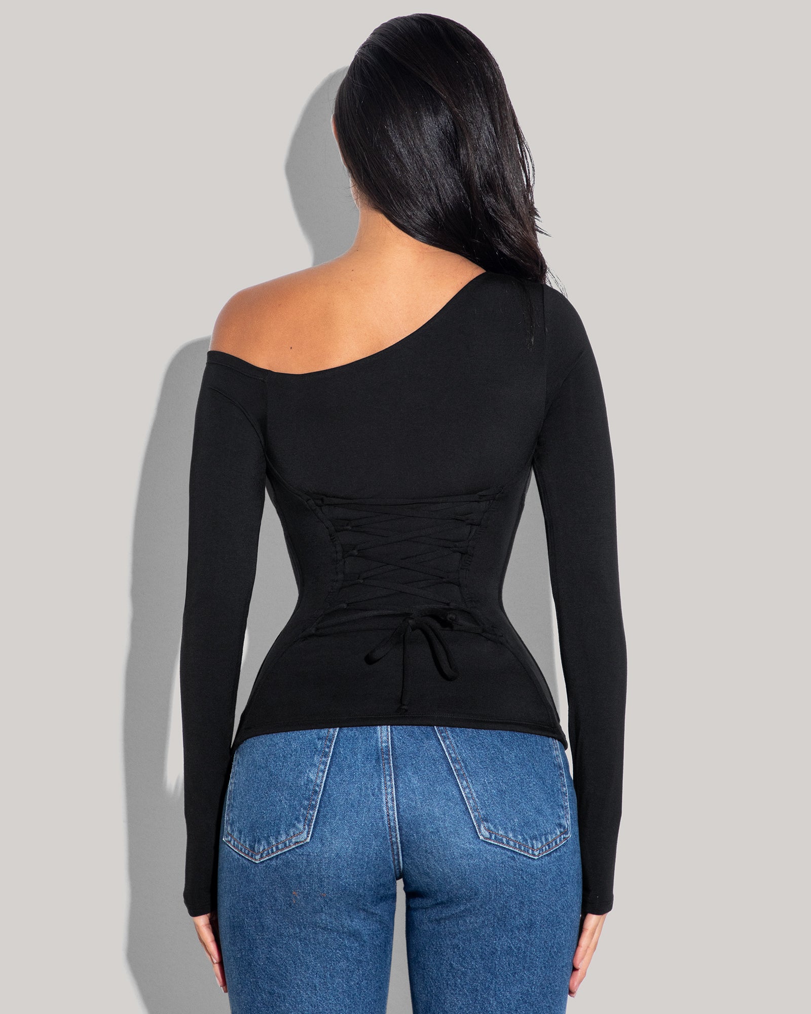 Shapey Long Sleeve One Shoulder Top for Women - Sexy Off Shoulder Blouse in Black | Perfect for Night Out, Party & Date Night