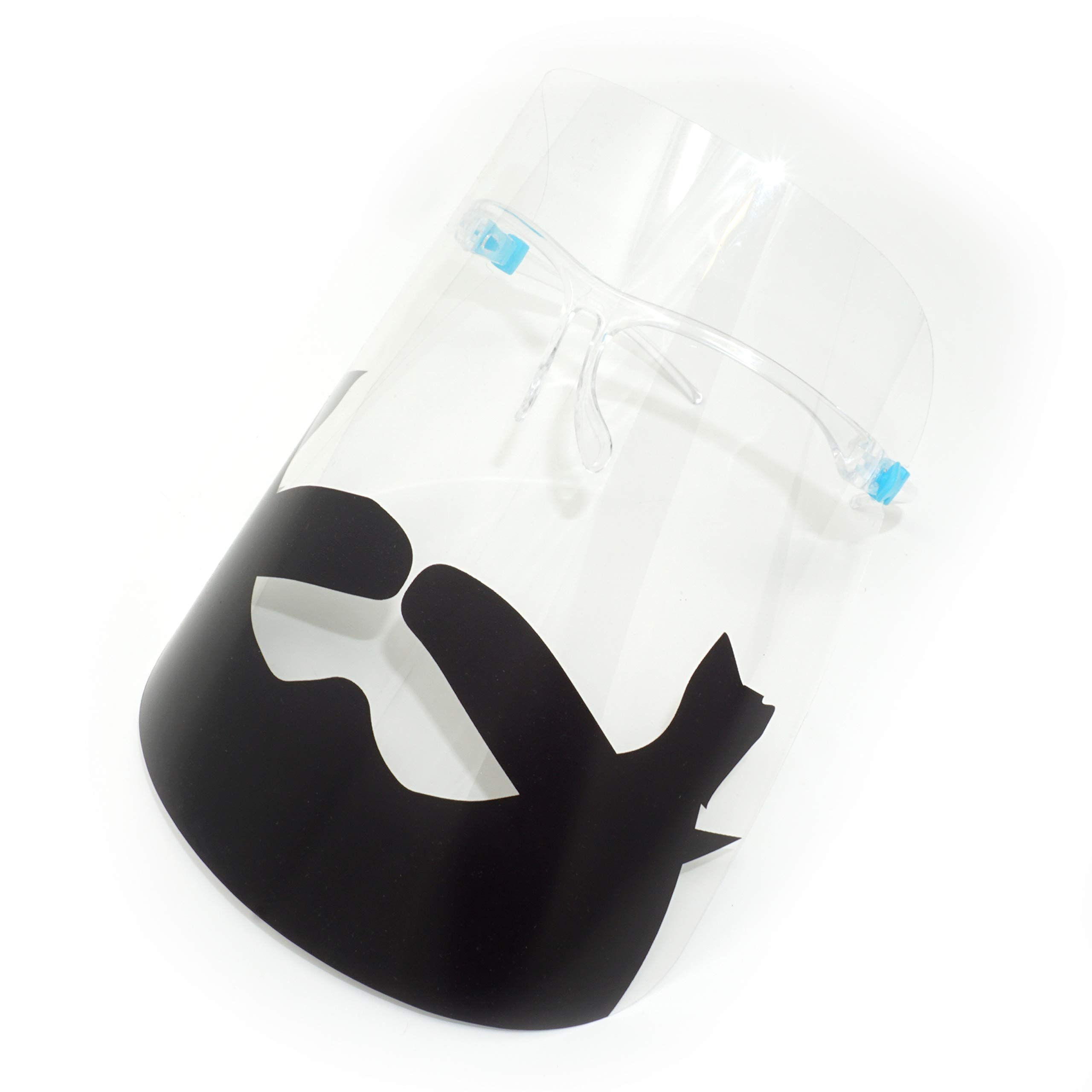 ArtToFrames 20 Pack Protective Face Shields with Beard Design - Clear Full Face & Eye Protection Against Droplets & Saliva - Reusable Glasses & Replaceable Shields PPE for Healthcare Workers, Food Service & Public Safety