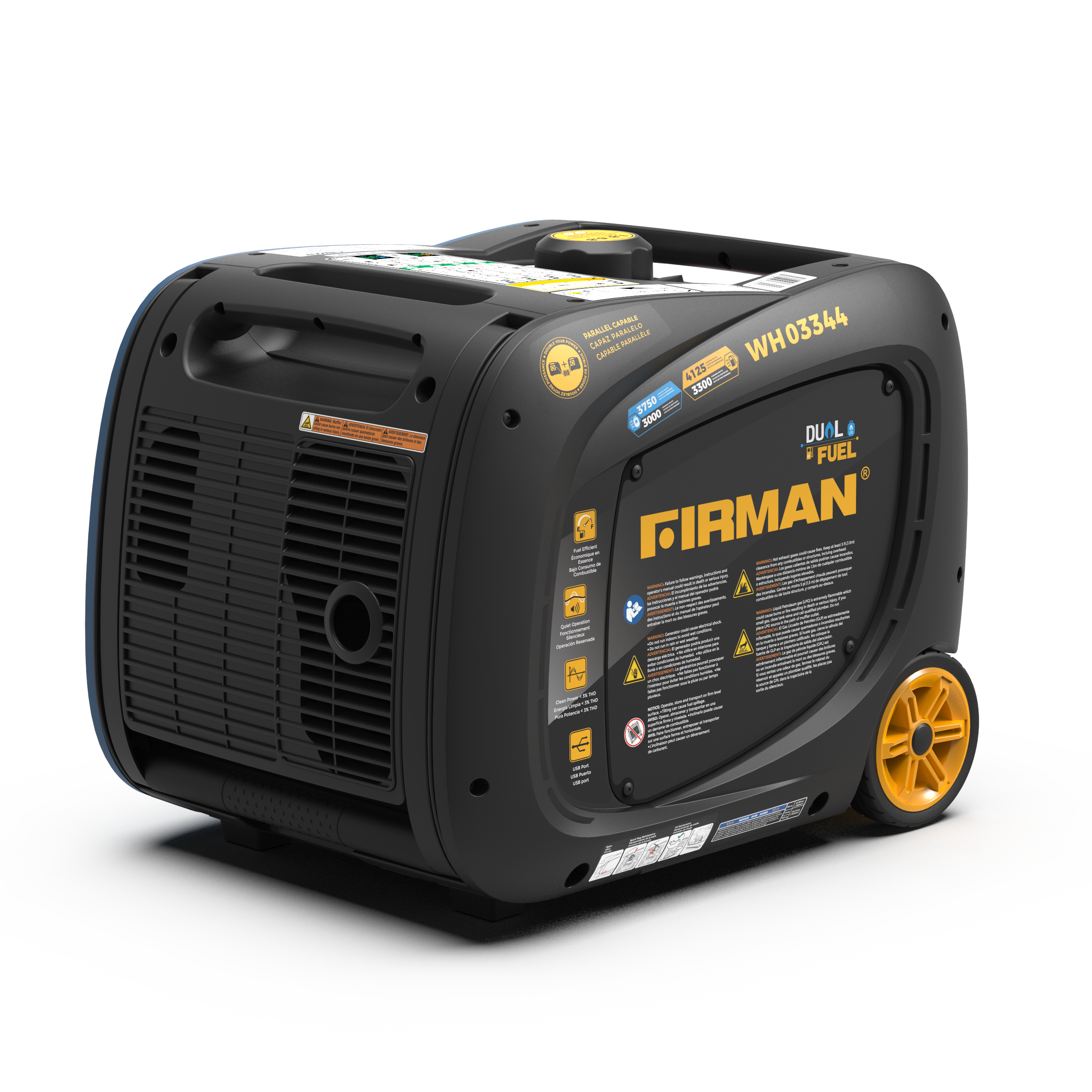 4125W Dual Fuel Inverter Generator with Electric Start - Portable Power for Camping, RV, Home Backup & Outdoor Activities
