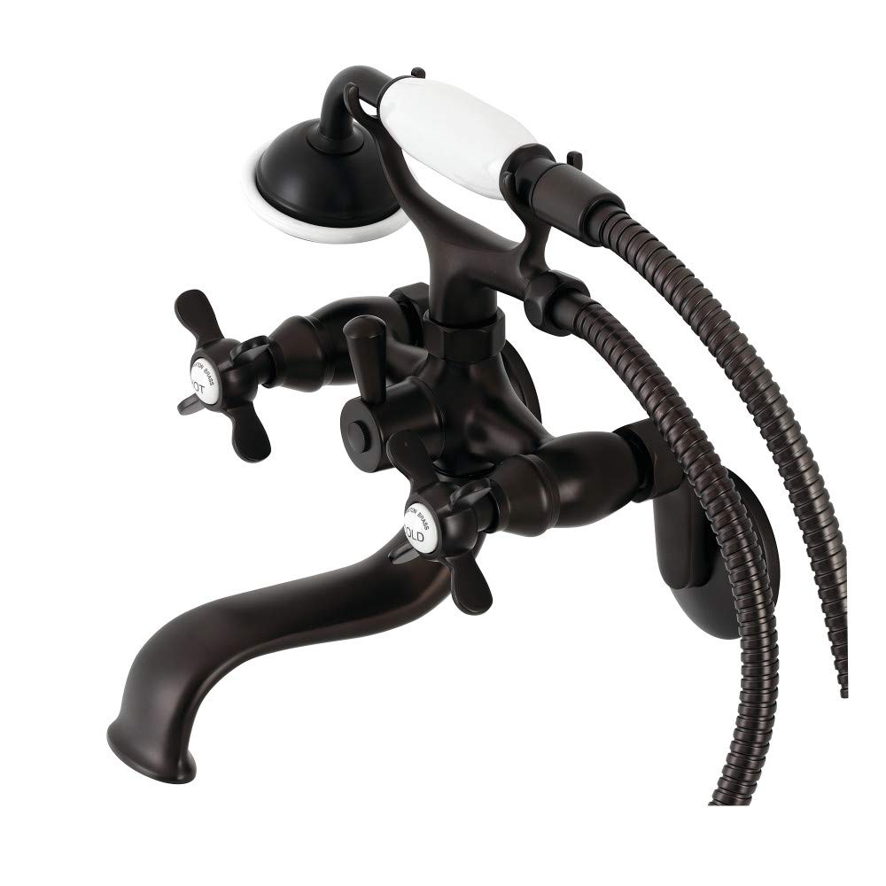 Kingston Brass KS246ORB Essex Clawfoot Tub Faucet - Oil Rubbed Bronze Finish - 9 x 9.19 x 8.81 Inches - Vintage Style Bathroom Fixture for Freestanding Tubs - Perfect for Classic and Modern Bathroom Decor
