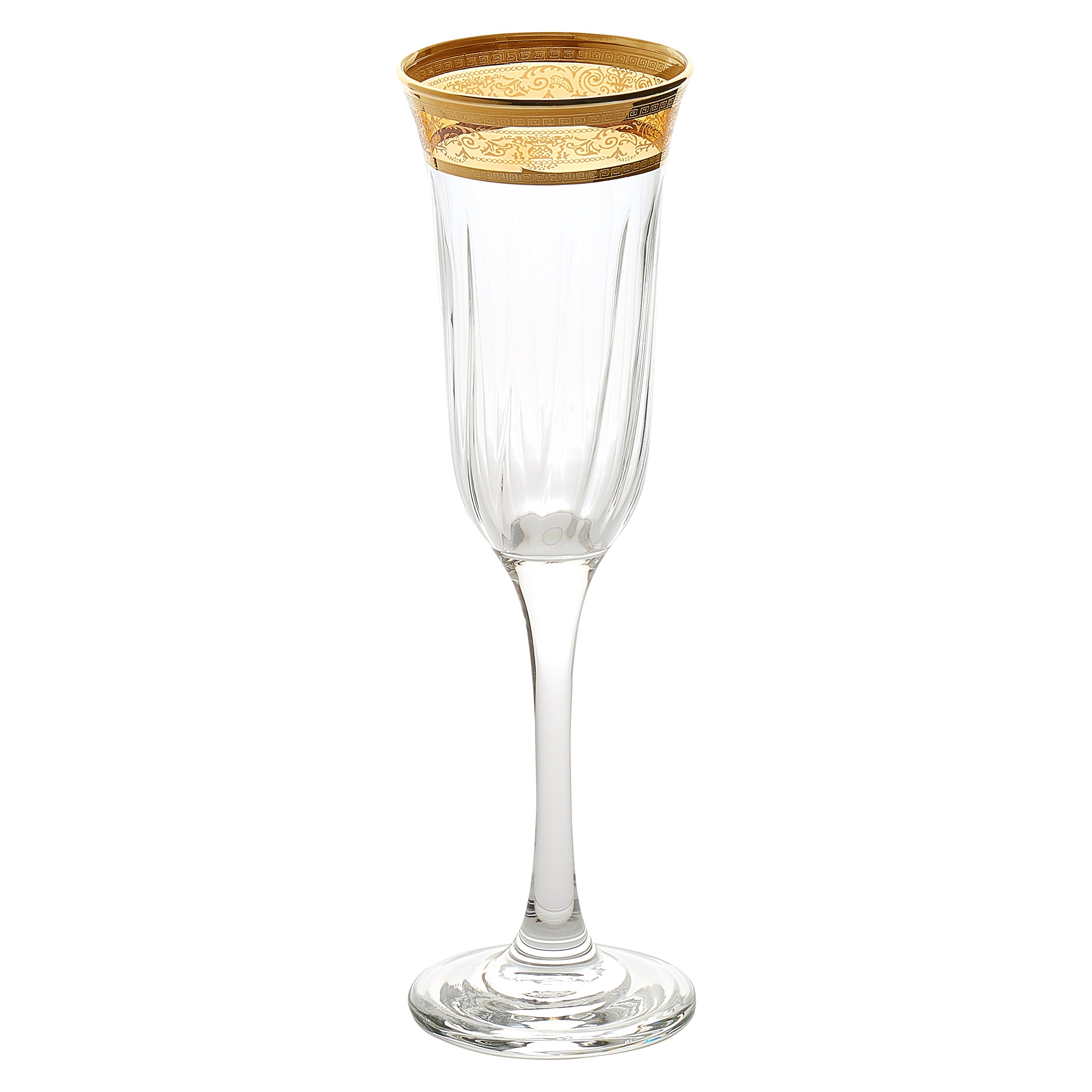 Elegant Modern Glass Drinkware Set - 6-Piece 9 oz Amber Champagne Flutes for Parties, Weddings & Special Events - Perfect for Hosting, Celebrations & Gift Giving