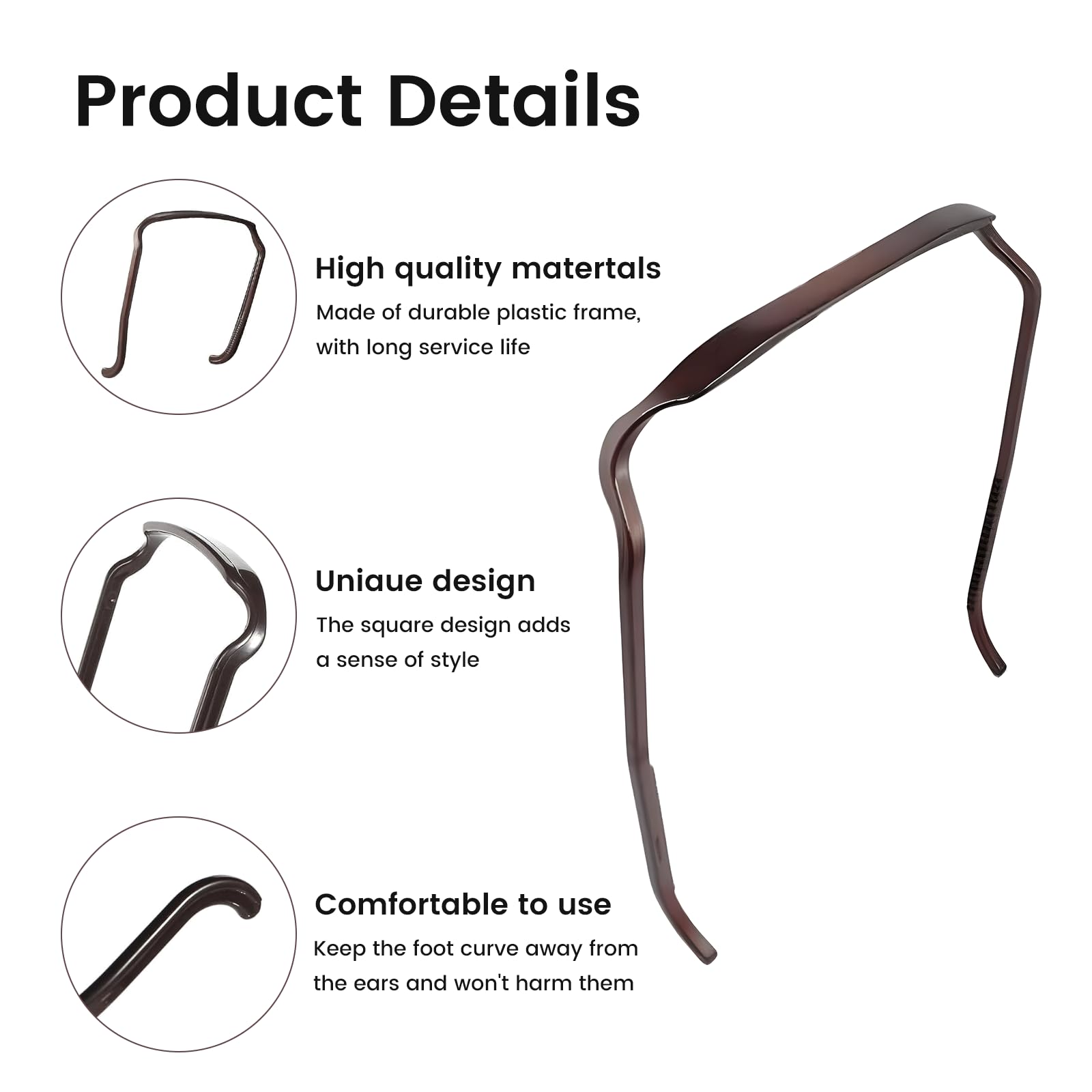 3 Pack Invisible Thick Hair Bands for Women & Men - Curly Headband Like Sunglasses, Hair Hoop Accessories for Volume & Style (Brown) | Perfect for Workouts, Yoga, Sports & Everyday Fashion
