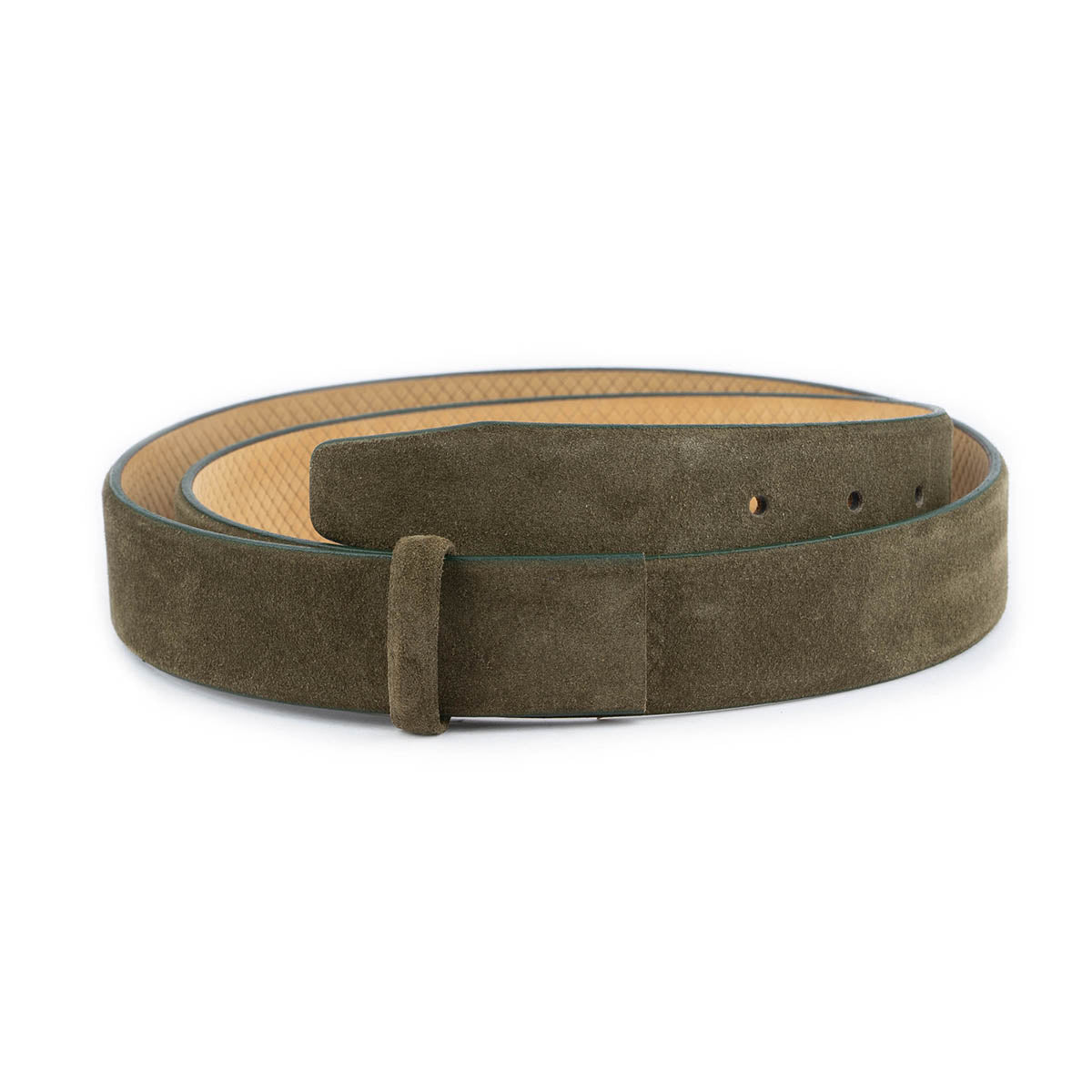 Genuine Olive Green Suede Leather Belt Replacement Strap for Cartier Women's Buckle - Perfect for Casual Outfits, Office Wear & Fashion Accessories