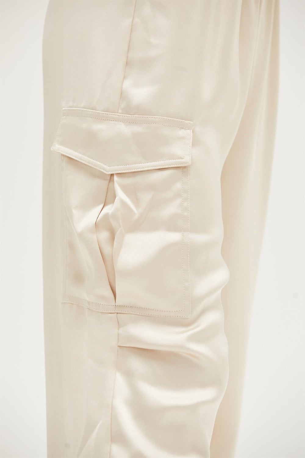 Stylish Satin Drawstring Hem Cargo Pants for Women - Comfortable Resort Wear & Lounge Pants for Vacation, Beach, Yoga, and Casual Outings