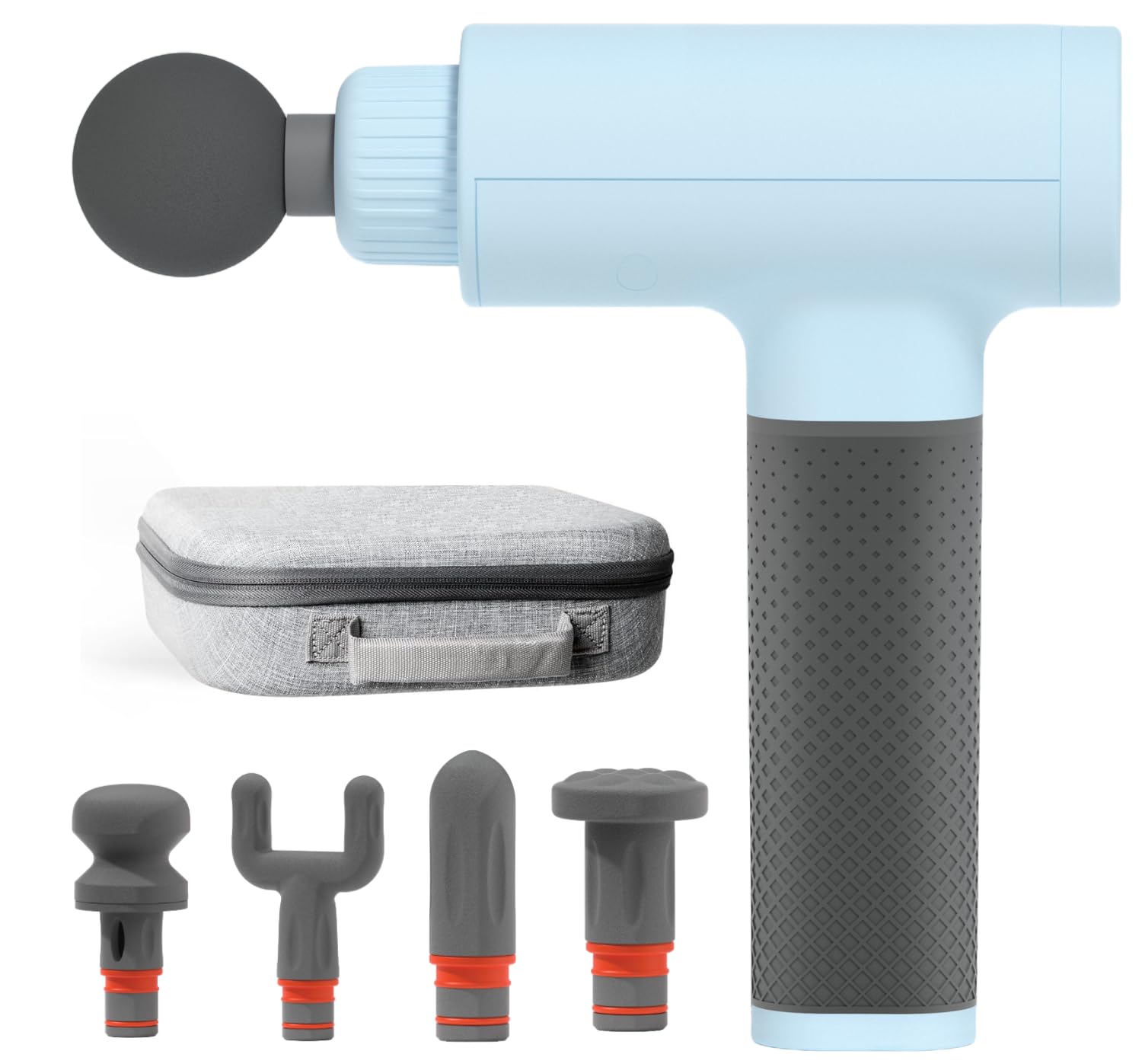 Sharper Image Powerboost Massage Gun 3.0 - Deep Tissue Percussion Massager with 5 Attachments & 6 Speed Levels, Quiet Motor for Pain Relief & Muscle Recovery | Ergonomic & Lightweight Design | Perfect for Athletes, Gym Recovery, Office Workers & Home Use - Blue