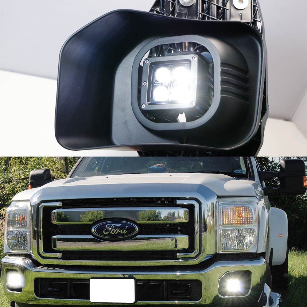 40W CREE LED Pods with Fog Light Mounting Bracket & Wiring Harness for 2016 Ford F250 F350 - Off-Road Lighting, Truck Accessories, Fog Light Replacement