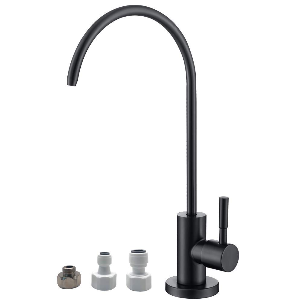 OWOFAN Matte Black Kitchen Sink Faucet with Pull Down Sprayer and RO Water Filter Faucet Bundle - Modern Brushed Nickel Finish for Home Kitchen Remodeling, Dishwashing & Cooking