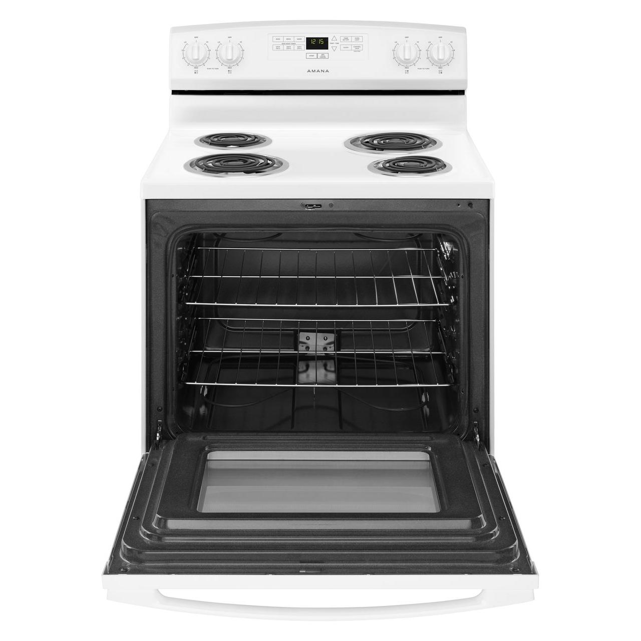 Amana 30 Inch Freestanding Electric Range YACR4303MFW - Perfect for Home Kitchens, Baking & Family Cooking