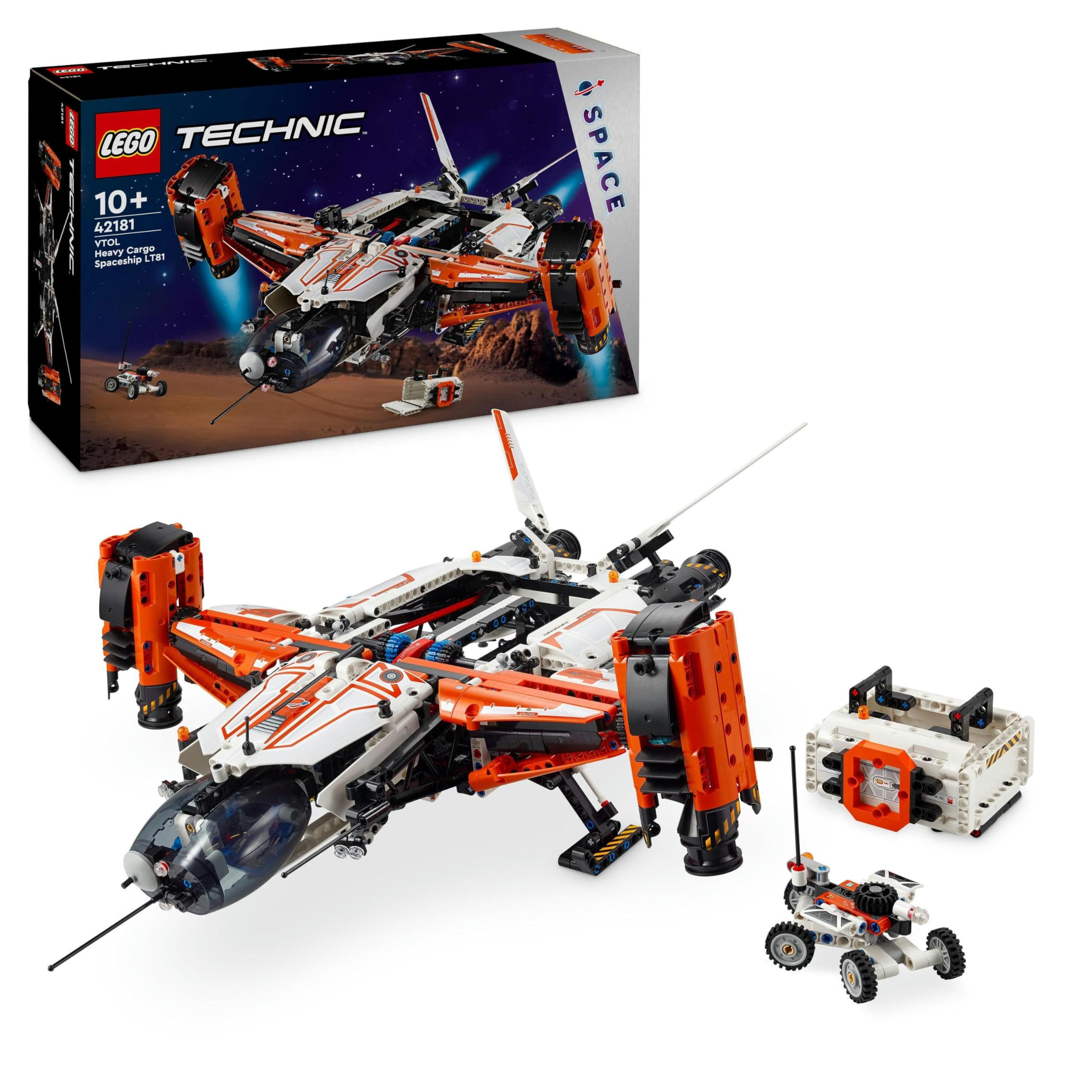LEGO Technic Heavy Cargo Spaceship VTOL LT81 Building Toy with Mini Rover - STEM Construction Set for Kids Ages 10+ | Space Exploration Play, Birthday Gift for Boys & Girls