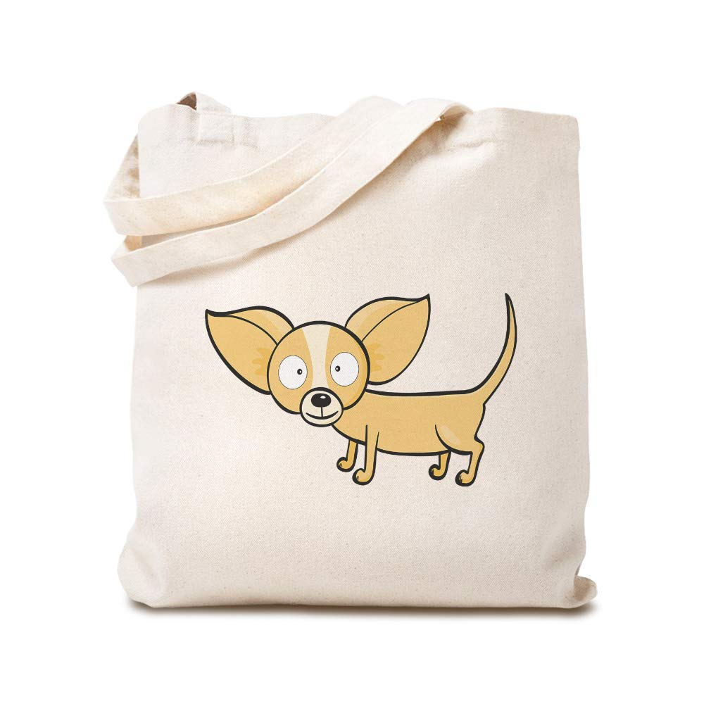 Custom Printed Chihuahua Dog Lovers Canvas Tote Bag - Eco-Friendly Reusable Shopping Bag for Pet Owners, Beach, Groceries & School - Perfect Dog Lover Gift for Women & Kids