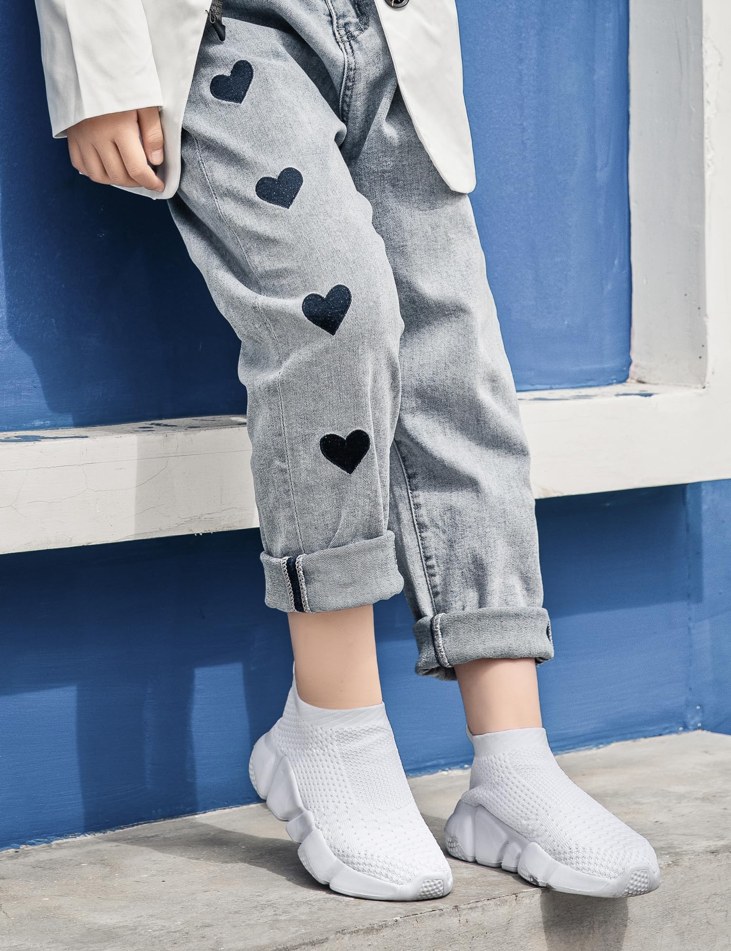 **Santiro Boys & Girls Breathable Knit Slip-On Socks Shoes - Lightweight & Comfortable for School, Play & Everyday Wear**