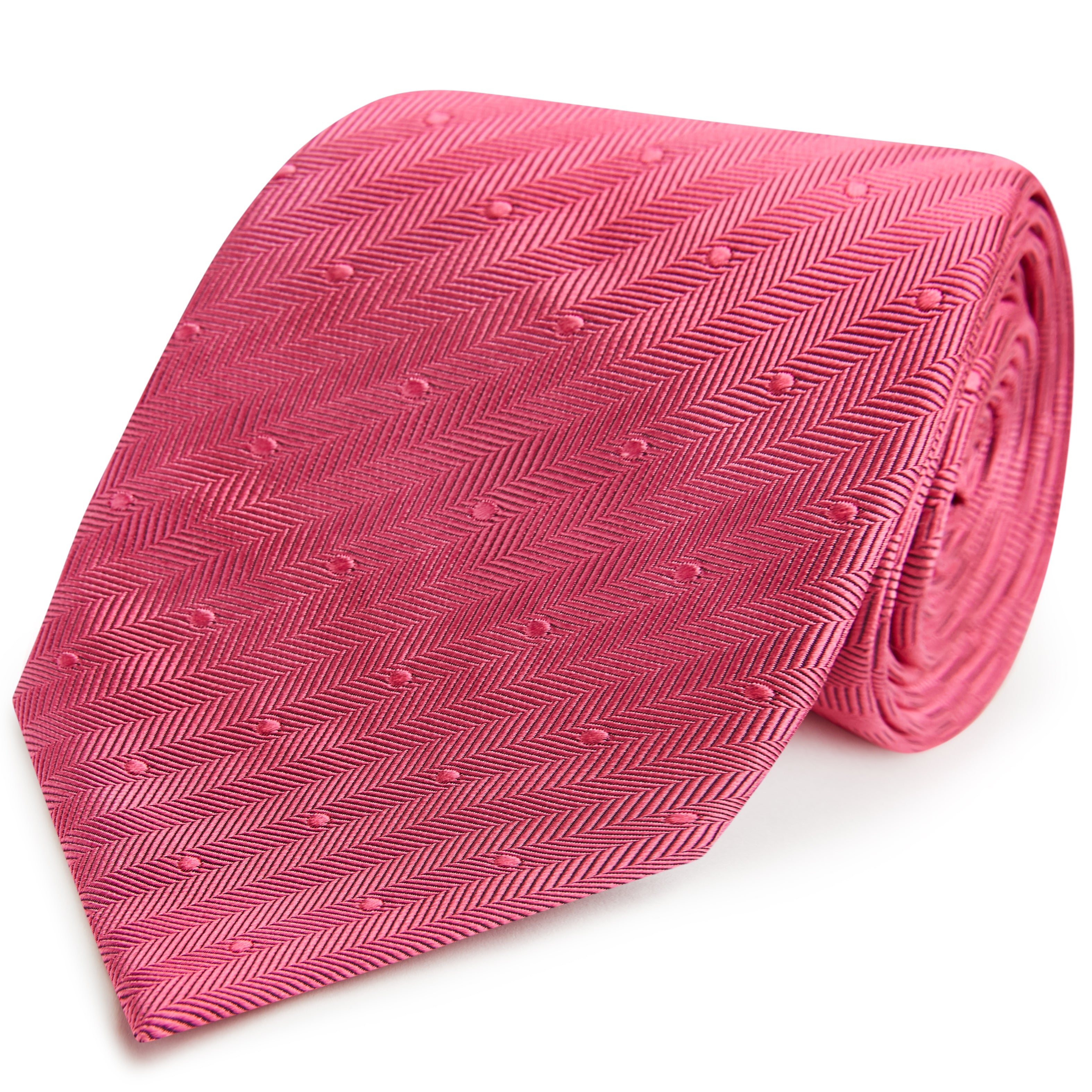 Elegant Pink Herringbone Woven Silk Tie for Men - Perfect for Weddings, Business Meetings & Formal Occasions