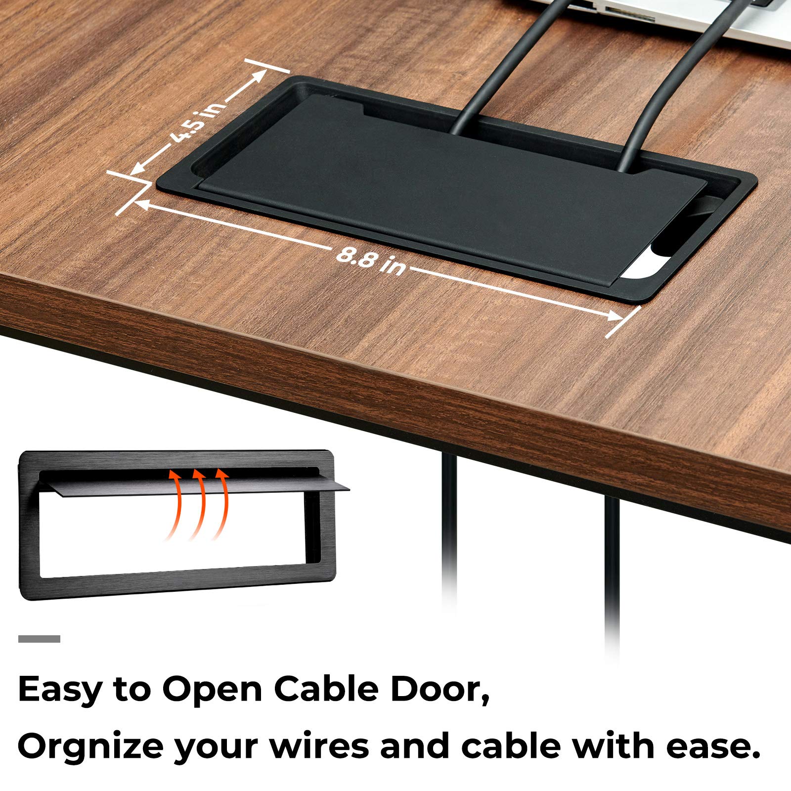 GreenForest 47-inch Computer Desk - Modern Home Office Writing Desk, Small PC Table with Sturdy Workstation in Walnut Finish | Perfect for Remote Work, Gaming & Study Spaces