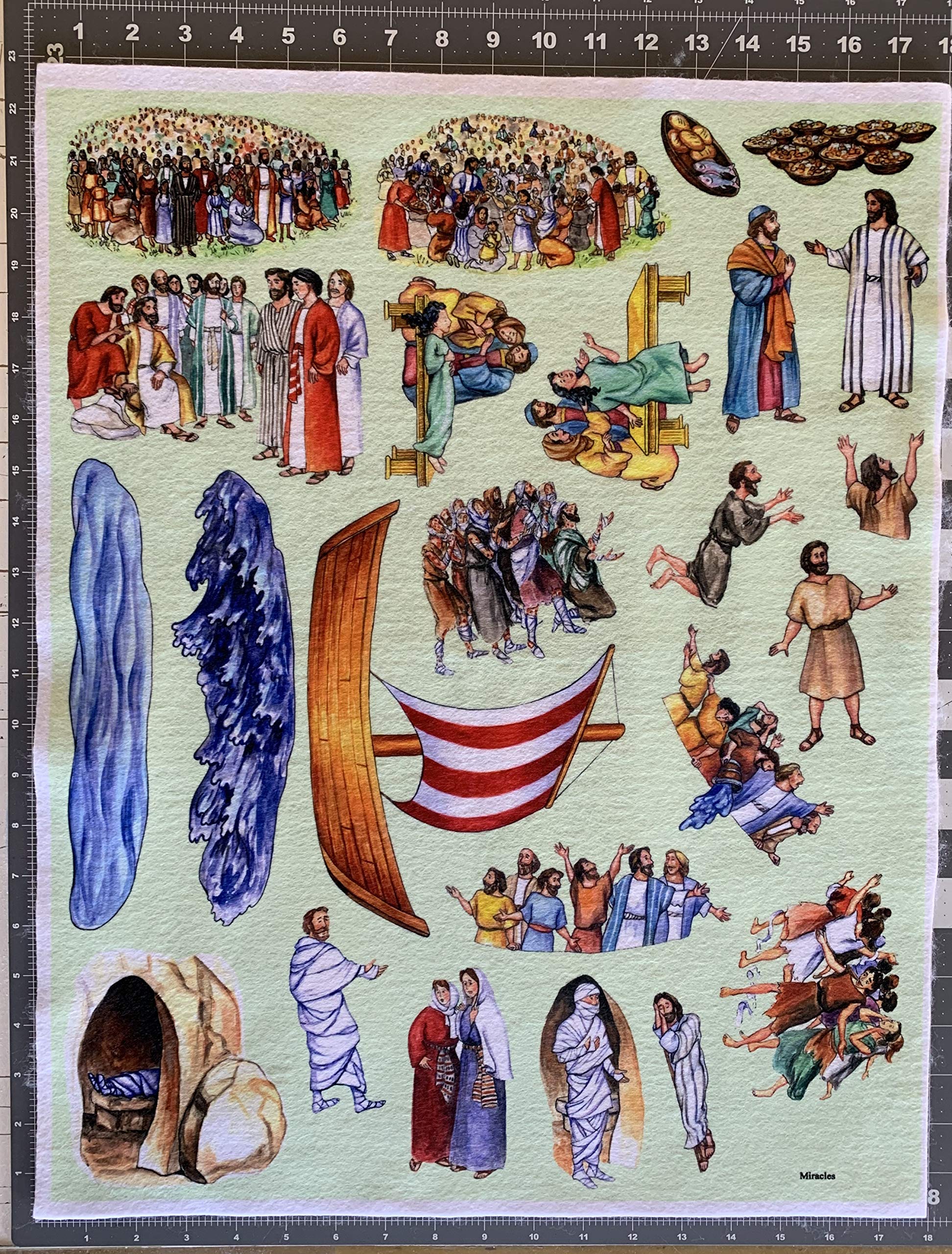 Story Time Felts - 13 Jesus Bible Stories Set with Parables, Miracles, Birth & Crucifixion Felt Figures | Flannel Board for Kids Ages 6+ | Sunday School, Homeschool & Family Bible Study Activities