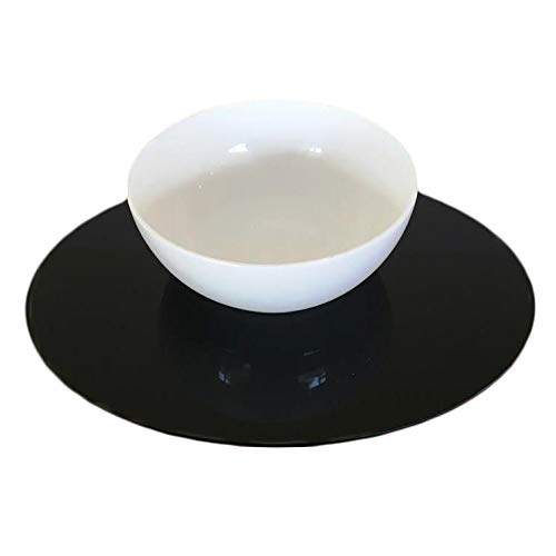 Premium Black Oval Placemats Set of 6 - Large Non-Slip Dining Table Mats for Formal Dinner Parties & Everyday Use