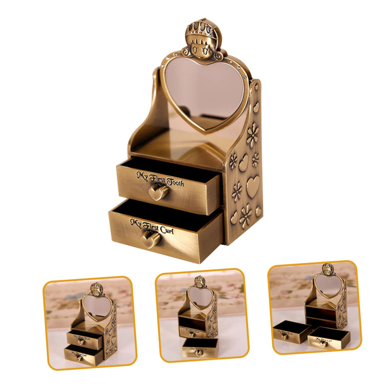 UPKOCH 2-Piece Keepsake Box for Baby Teeth - Premium Metal Tooth Storage Holder for Kids - Perfect for First Tooth, Memory Preservation & Special Milestones