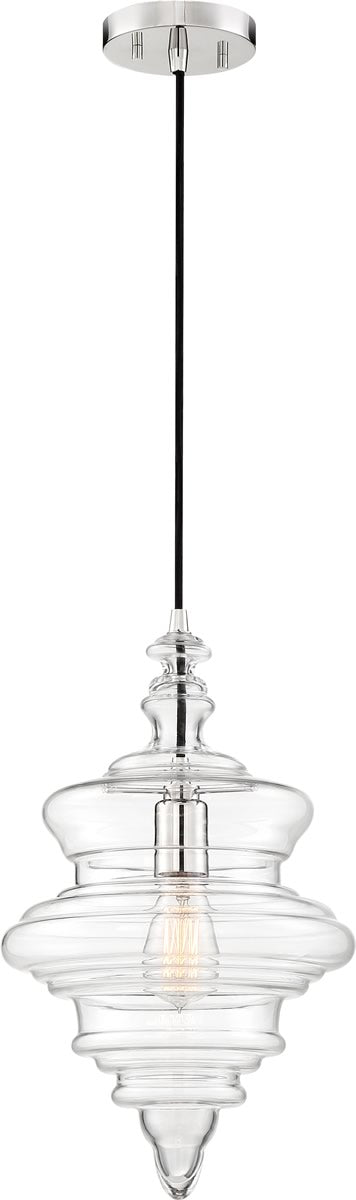 11W Ballarat Single Light Pendant - Polished Nickel Finish with Clear Glass Shade | Perfect for Kitchen Island, Dining Room, or Entryway Lighting
