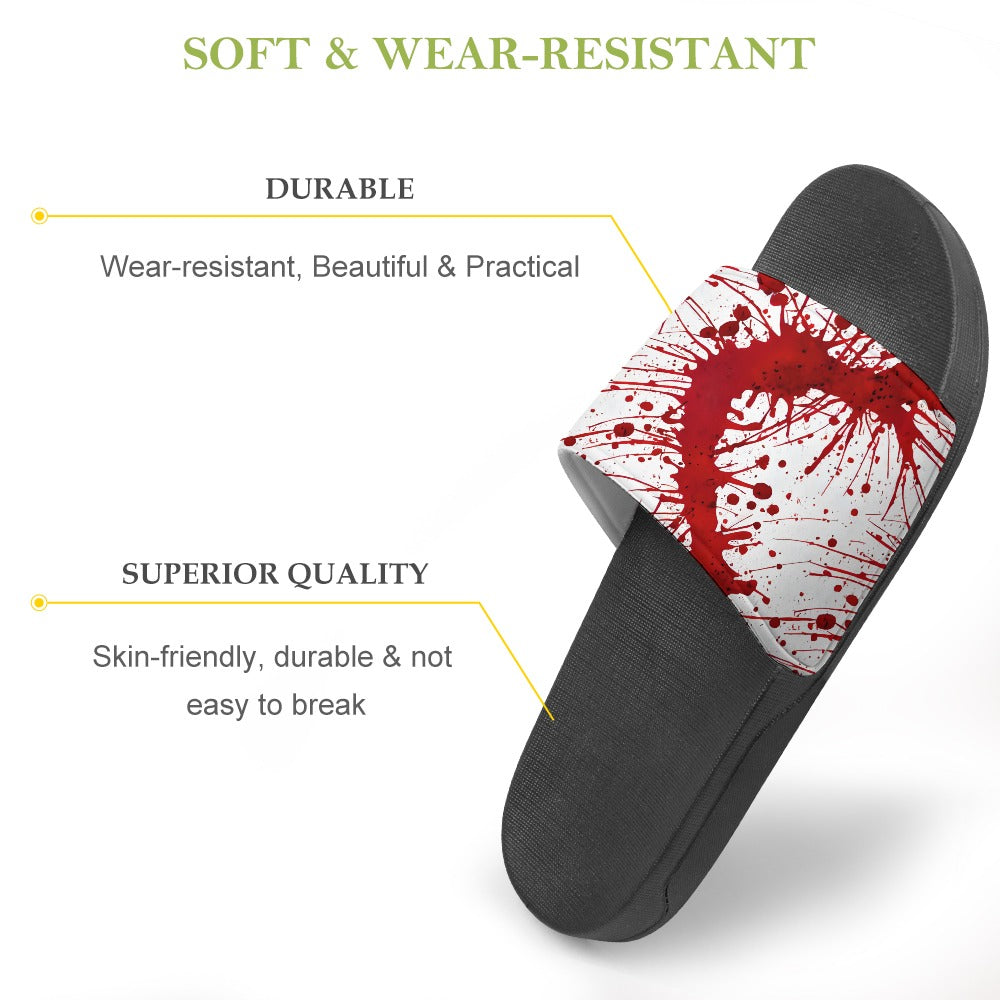Bloody Splatter Halloween PVC Sandals - Scary Cosplay Shoes for Horror Parties & Themed Events - Comfortable & Durable Costume Footwear
