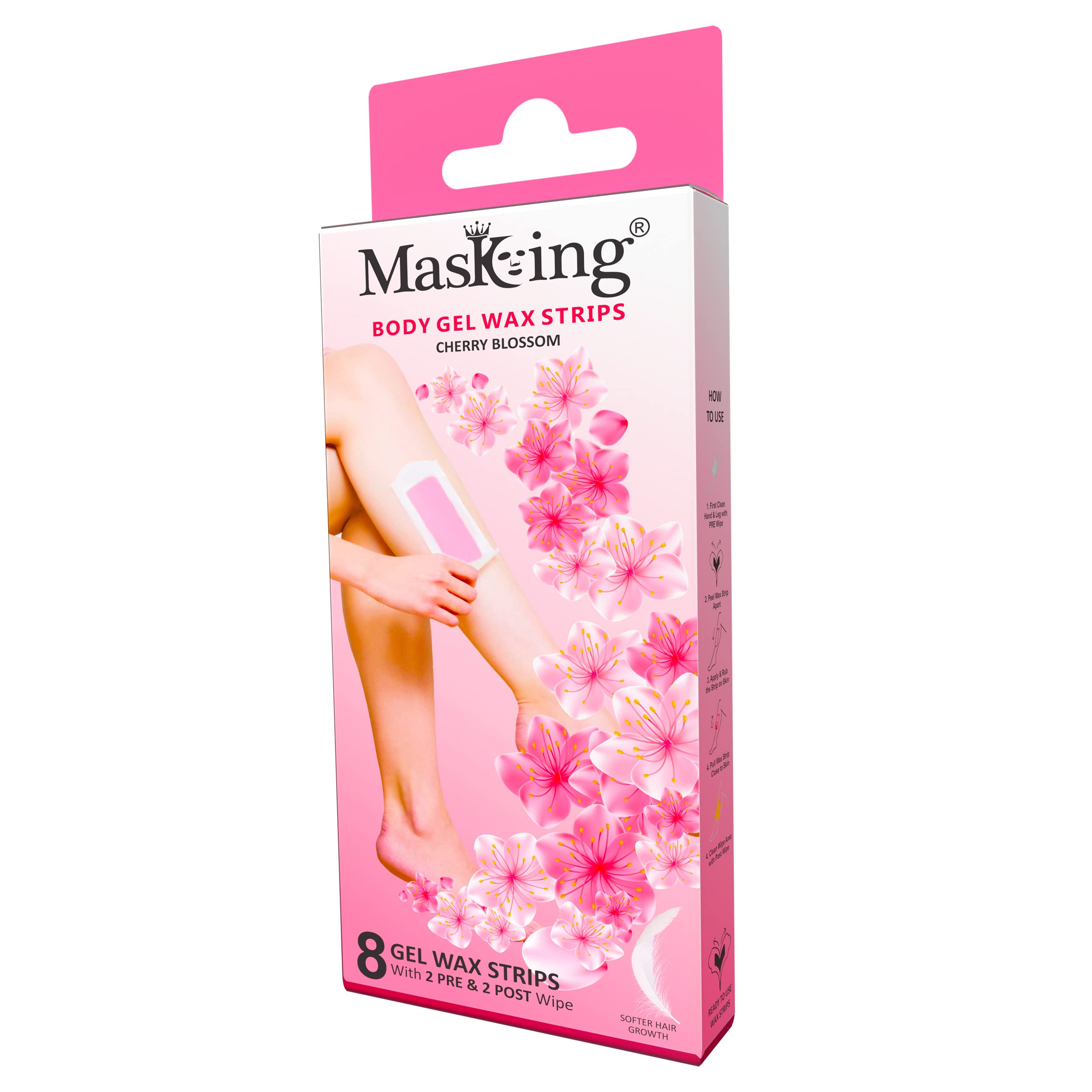 Professional Hair Removal Wax Strips for Women - Gentle & Effective Body Waxing Kit for Legs, Underarms, Arms | Includes 16 Strips (8 Pairs) & Post-Wax Wipes | Ideal for Smooth Skin at Home or Salon Use