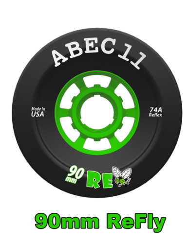 ABEC 11 Refly 90MM 74A Black Longboard Skateboard Wheels (4-Pack) - High Performance Wheels for Cruising, Downhill & Freestyle Riding
