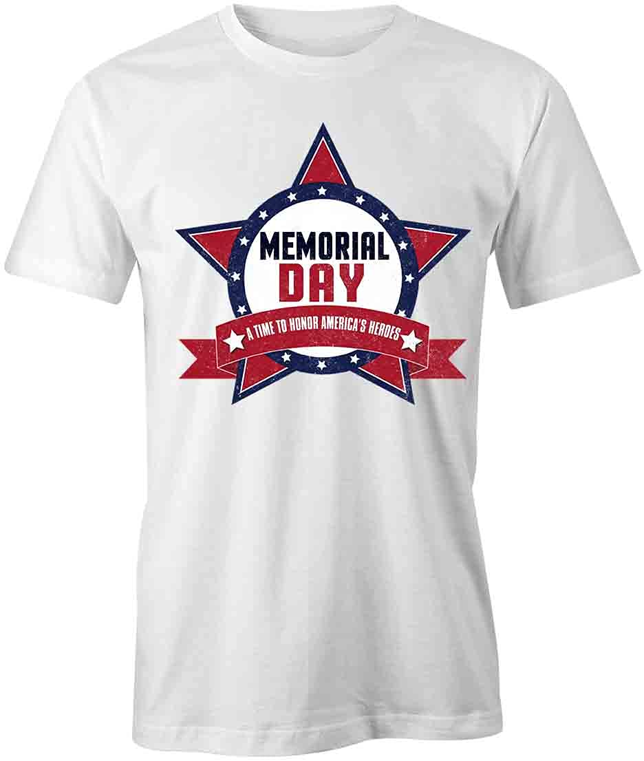 Honor America's Heroes T-Shirt - Patriotic Graphic Tee for Men & Women | Soft Cotton White Printed Shirt | Perfect for Memorial Day, Veterans Day & 4th July Celebrations