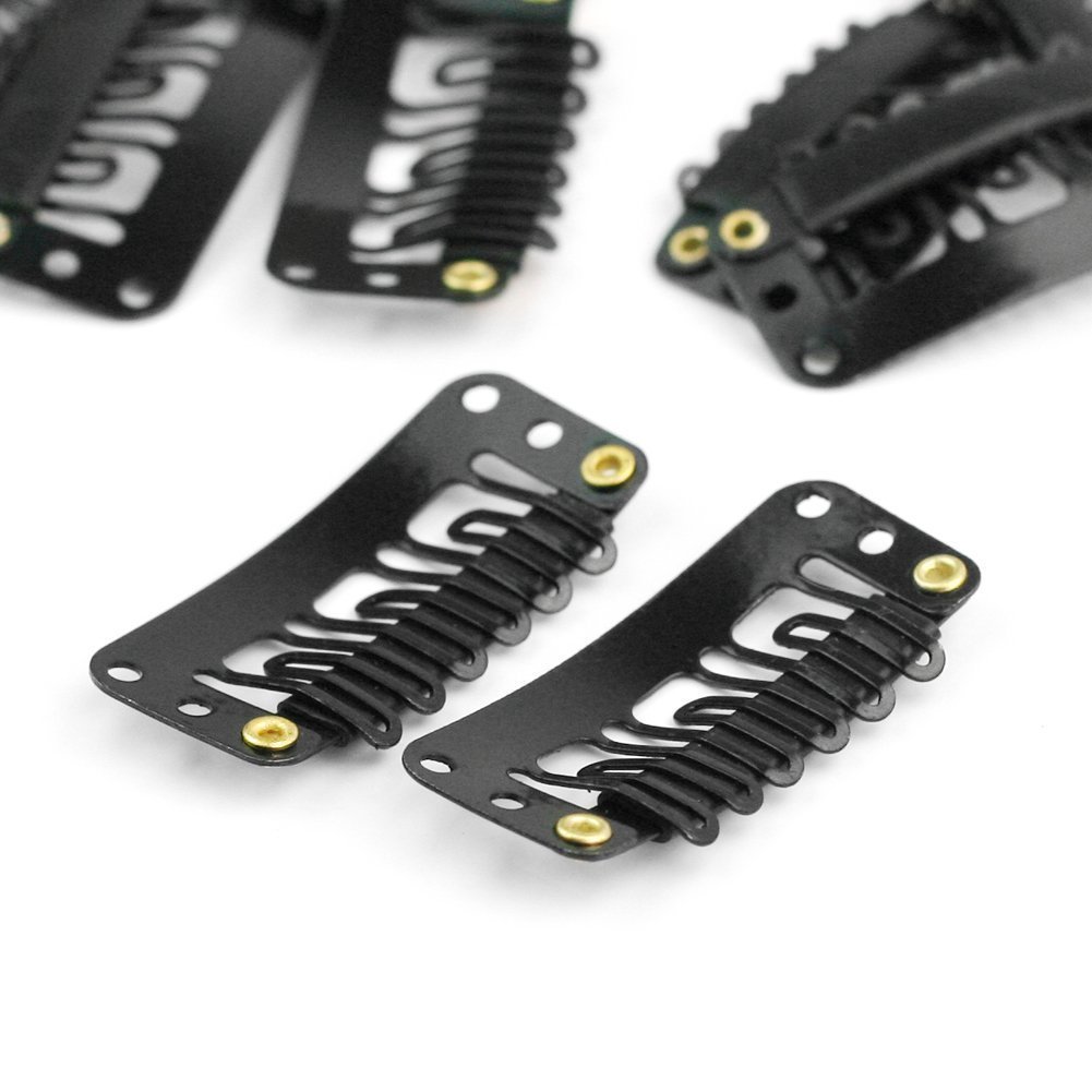 Boxo 12 Pcs U-Shape Snap Hair Toupee Clips - Secure Wig & Hair Extension Attachment for Men & Women (Black) - Perfect for Cosplay, Daily Styling & Hair Loss Solutions