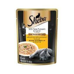 Sheba Premium Wet Cat Food Pouch - Nutrient Rich, Grain-Free, Tender Meat in Sauce - 70g (2.47oz) - Perfect for Adult Cats & Kittens - Ideal for Mealtime, Treats, or Travel Feeding