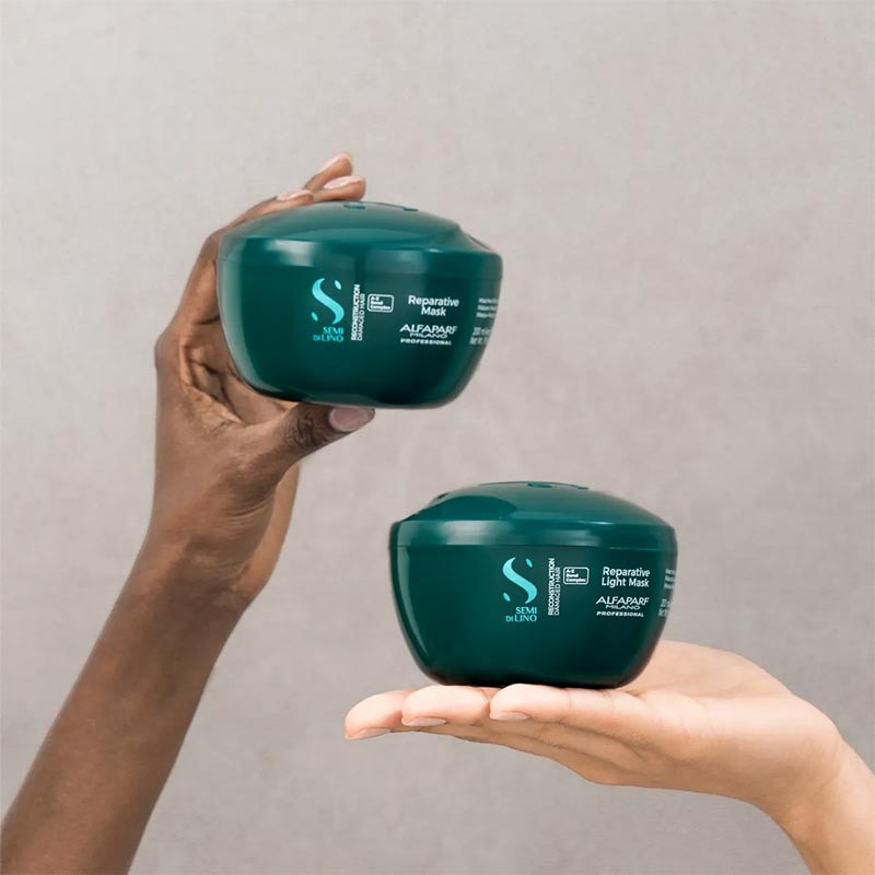 Alfaparf Semi Di Lino Reconstruction Reparative Mask for Damaged Hair - Deep Conditioning Treatment for Dry, Brittle Hair - Perfect for Salon-Quality Hair Repair at Home