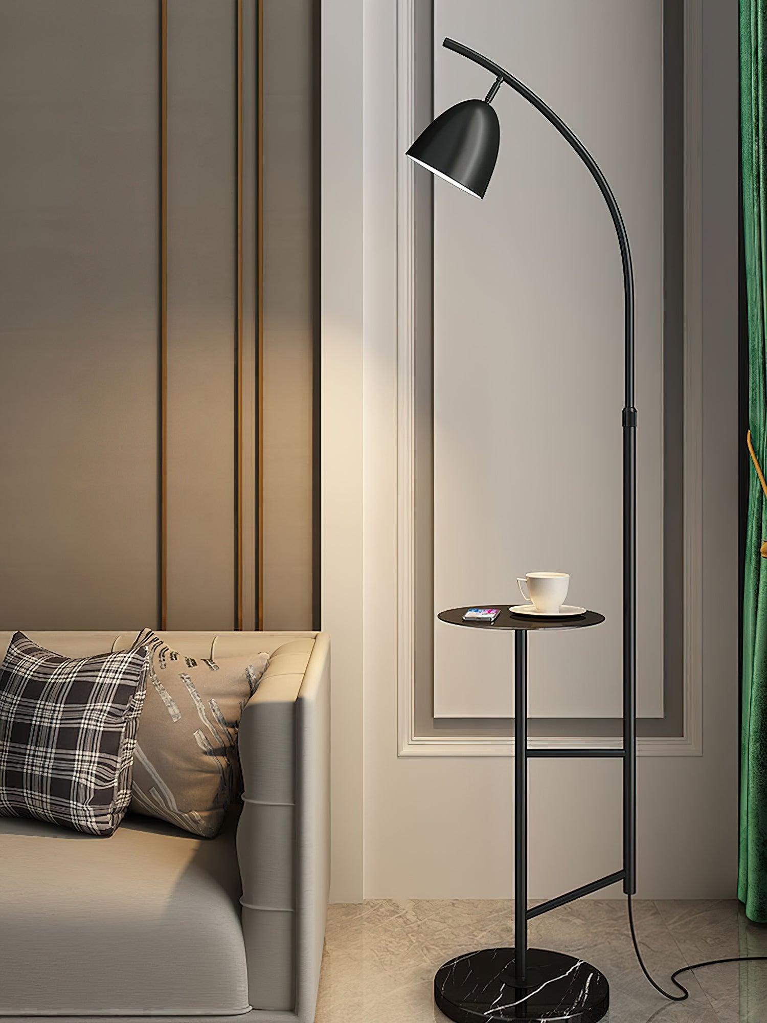 Modern LED Fishing Floor Lamp with Adjustable Brightness - Perfect for Reading, Living Room, and Bedroom Lighting