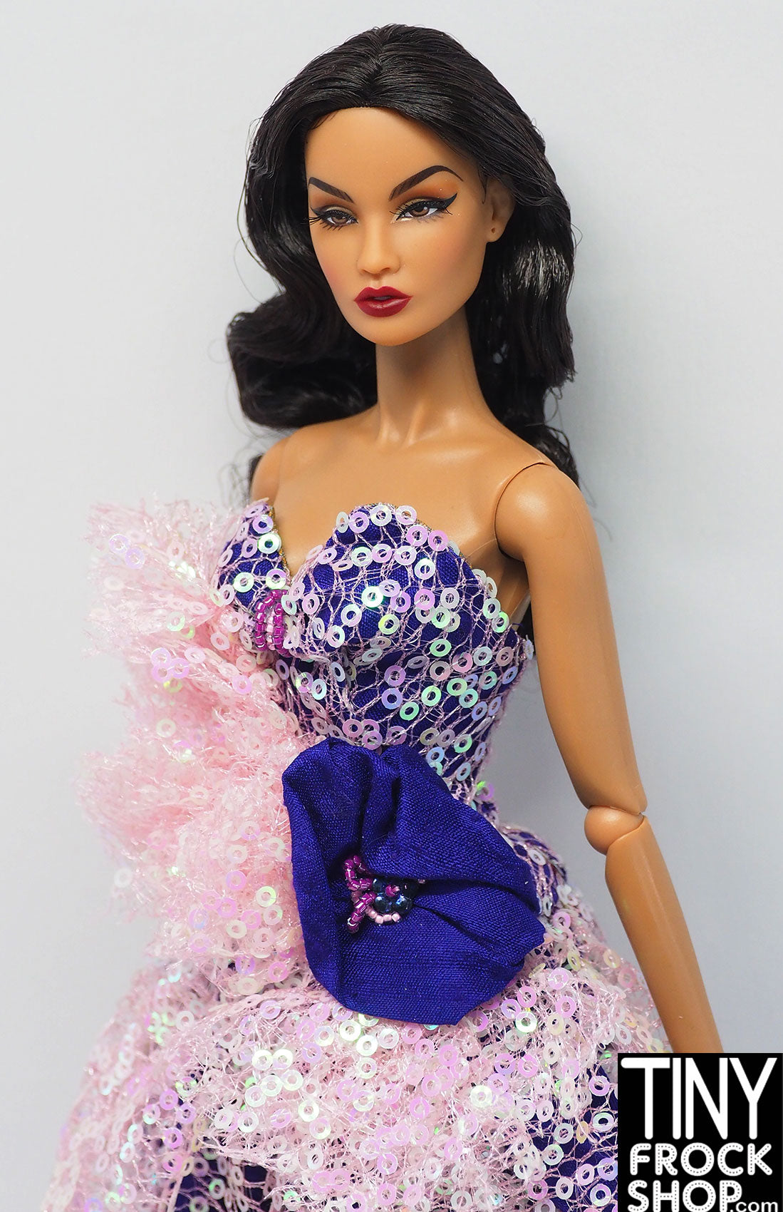 12-Pack Fashion Dolls with Iridescent Pink Mini Sequin Dresses & Purple Ball Gowns - Perfect for Birthday Gifts, Party Favors, and Kids' Dress-Up Play