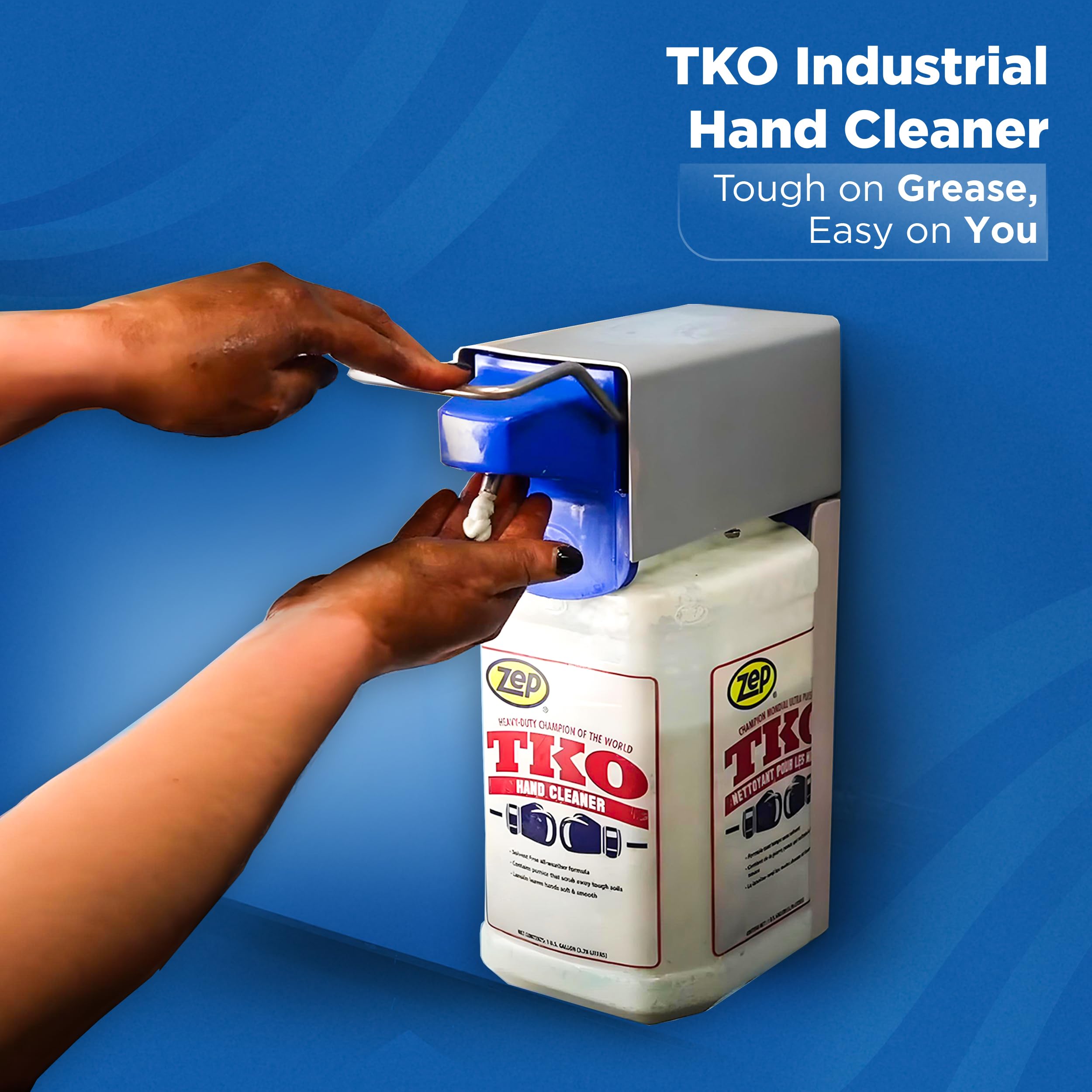 Zep TKO Heavy-Duty Industrial Hand Cleaner - 1 Gallon (Case of 4) - Professional-Grade Degreaser for Mechanics, Auto Shops & Construction Workers - Includes Dispenser for Easy Use in Garages, Workshops & Job Sites