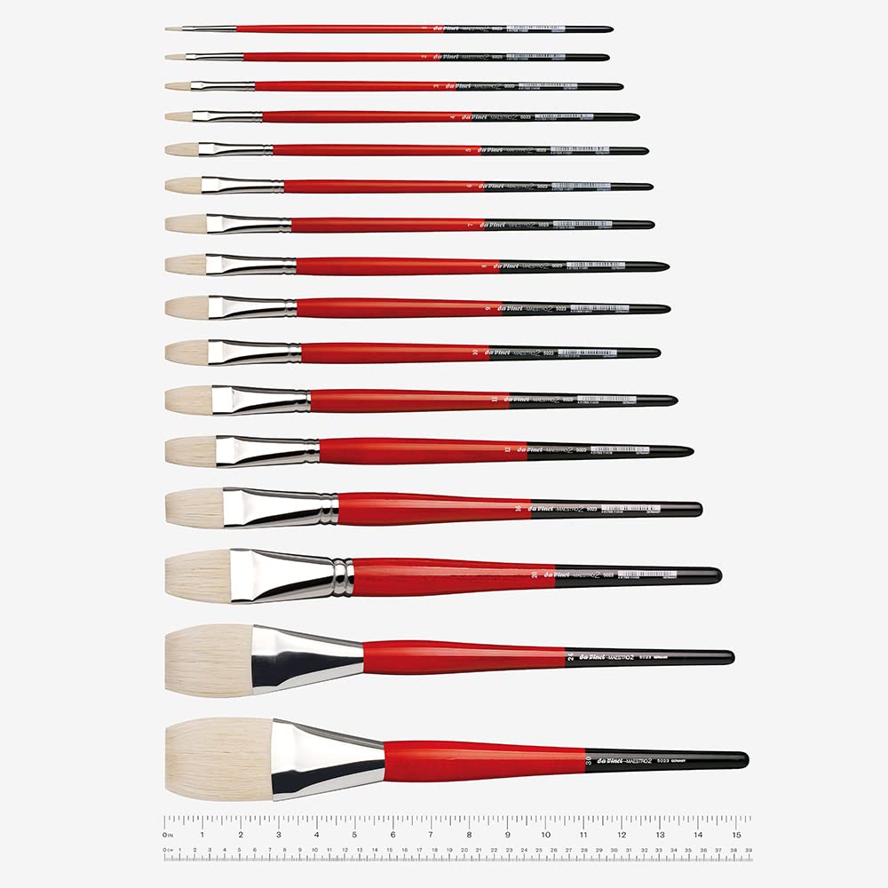 Da Vinci Maestro 2 Chungking Bristle Brushes - Flat Size 1 - Professional Artist Paint Brushes for Oil & Acrylic Painting - Perfect for Canvas, Wood & Fine Art Details
