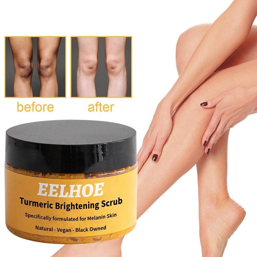 100g Turmeric Scrub for Body & Face - Nourishing, Moisturizing & Exfoliating | Deep Cleansing Hand & Skin Treatment for Acne, Scarring & Psoriasis | Dead Skin Cell Remover | Perfect for Spa Day & At-Home Skincare Routine