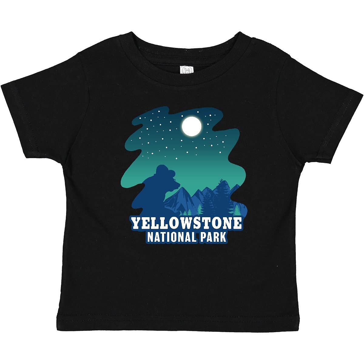 Yellowstone National Park Bear & Starry Night Baby T-Shirt - Cute Graphic Tee for Infants & Toddlers - Perfect for National Park Trips & Outdoor Adventures