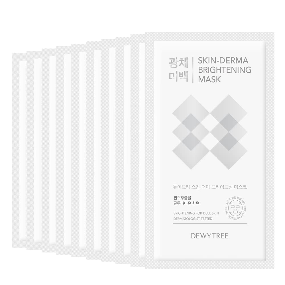 Dewytree Derma Brightening Mask for Glowing Skin - Brighten & Hydrate Face Mask for Dark Spots & Dullness | Perfect for Night Routine & Spa Day