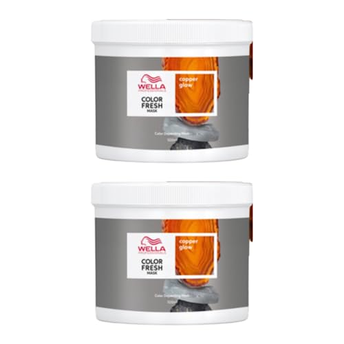 2 Pack Wella Color Fresh Semi-Permanent Hair Mask 500ml - Copper Glow | Vibrant Hair Color Treatment for Brunettes & Blondes | At-Home Hair Care & Salon Quality Results