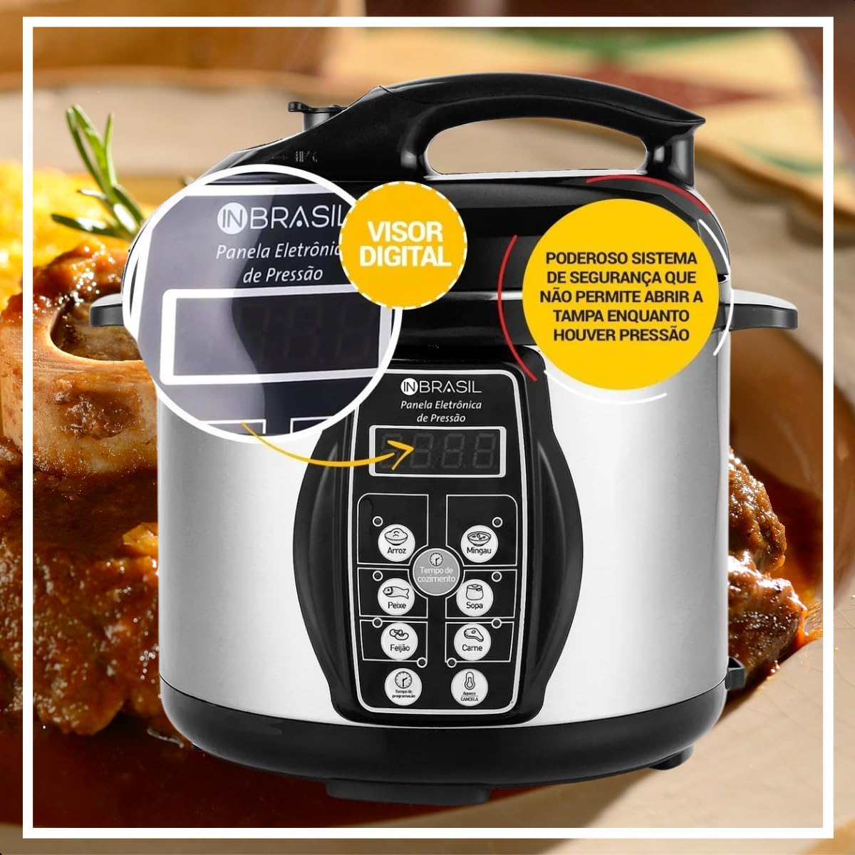 Electric Pressure Cooker - 4L Capacity - 127V for US Market - Perfect for Fast & Healthy Cooking at Home