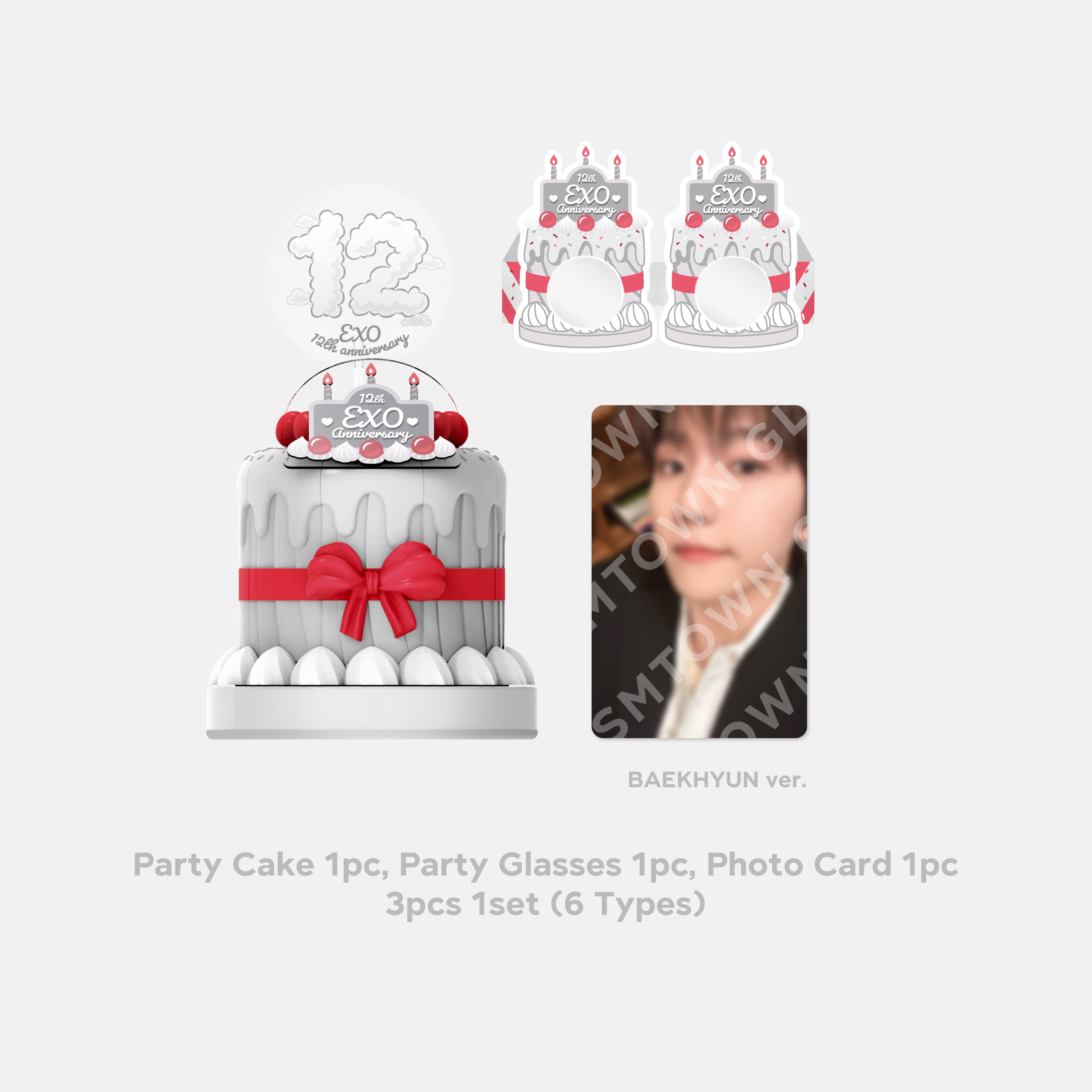 EXO 12th Anniversary Party Cake Set - K-Pop Birthday Celebration Decorations for Fans, Perfect for Concerts, Fan Meetings & Themed Parties