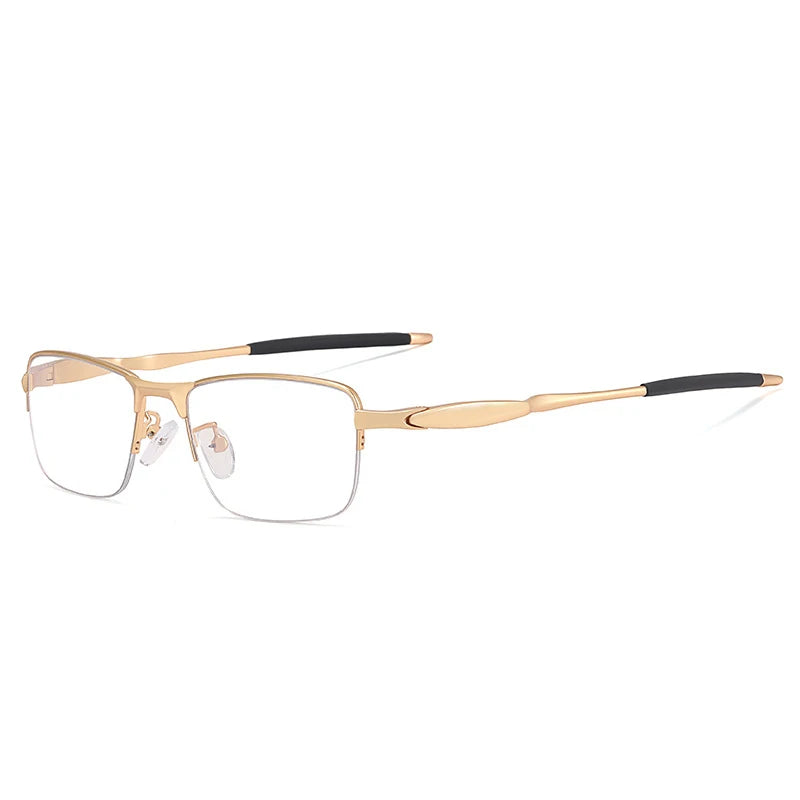 CCspace Unisex Semi-Rimless Small Square TR90 Titanium Eyeglasses 57236 - Lightweight & Durable Frame for Work, Reading, and Everyday Wear